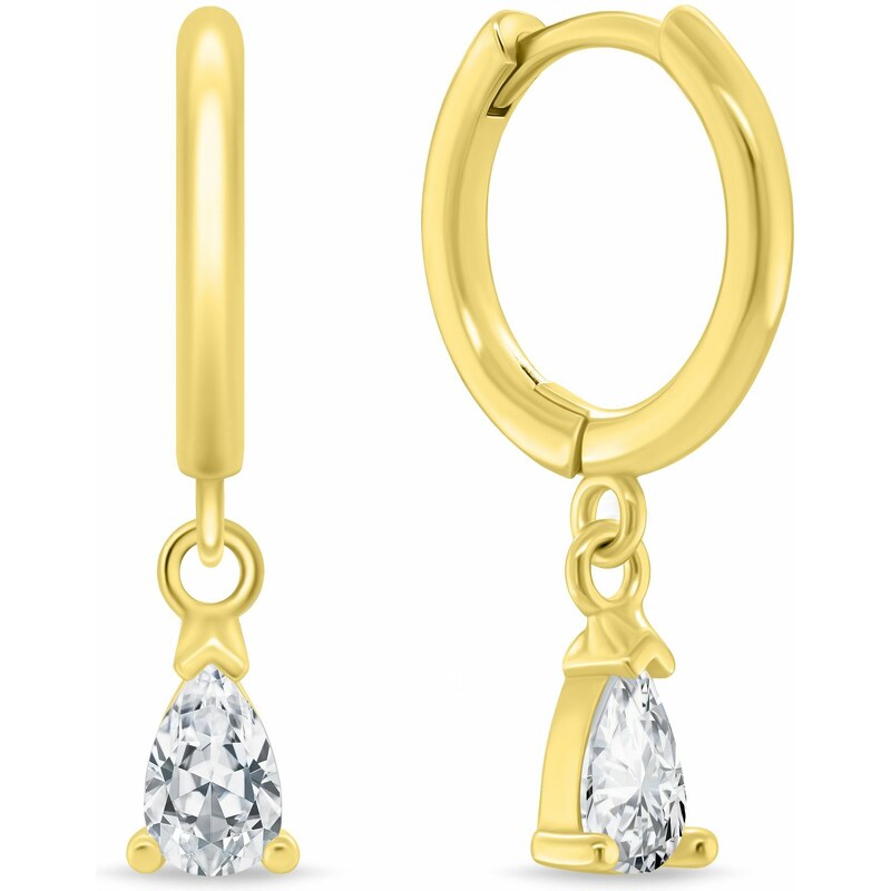 Brilio Silver Elegantné kruhové náušnice so zirkónom EA1178Y 66580846