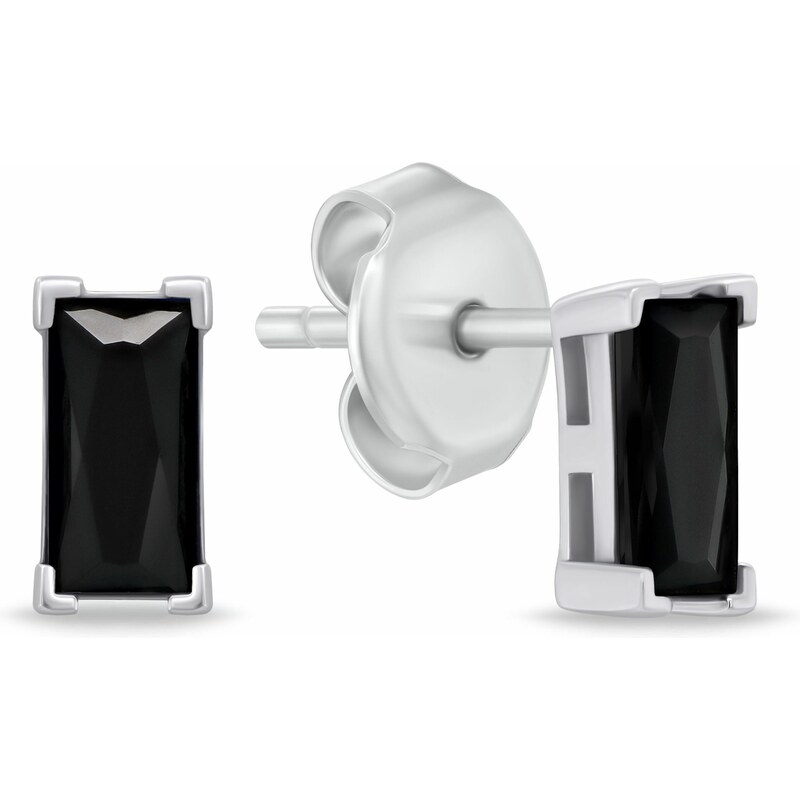 Brilio Silver Strieborné náušnice s čiernymi kubickými zirkónmi 66590344