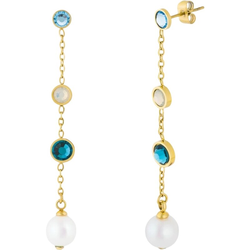 Preciosa Očarujúce náušnice s krištáľom a syntetickou perlou Lagoon 66587134