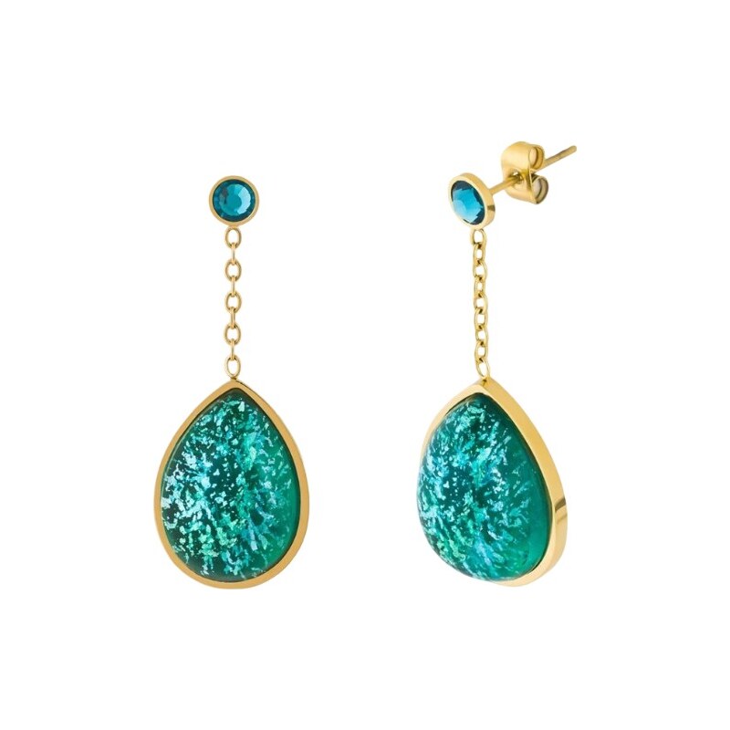 Preciosa Pozlátené náušnice z ocele s českým krištáľom Preciosa Lagoon 66593537