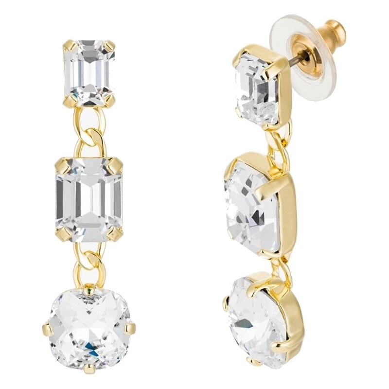 Preciosa Pozlátené náušnice s krištáľom Preciosa Cascade Royal Lagoon 66586670