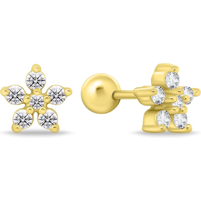 Brilio Silver Nežné pozlátené náušnice s čírymi zirkónmi EA1092Y 66586174