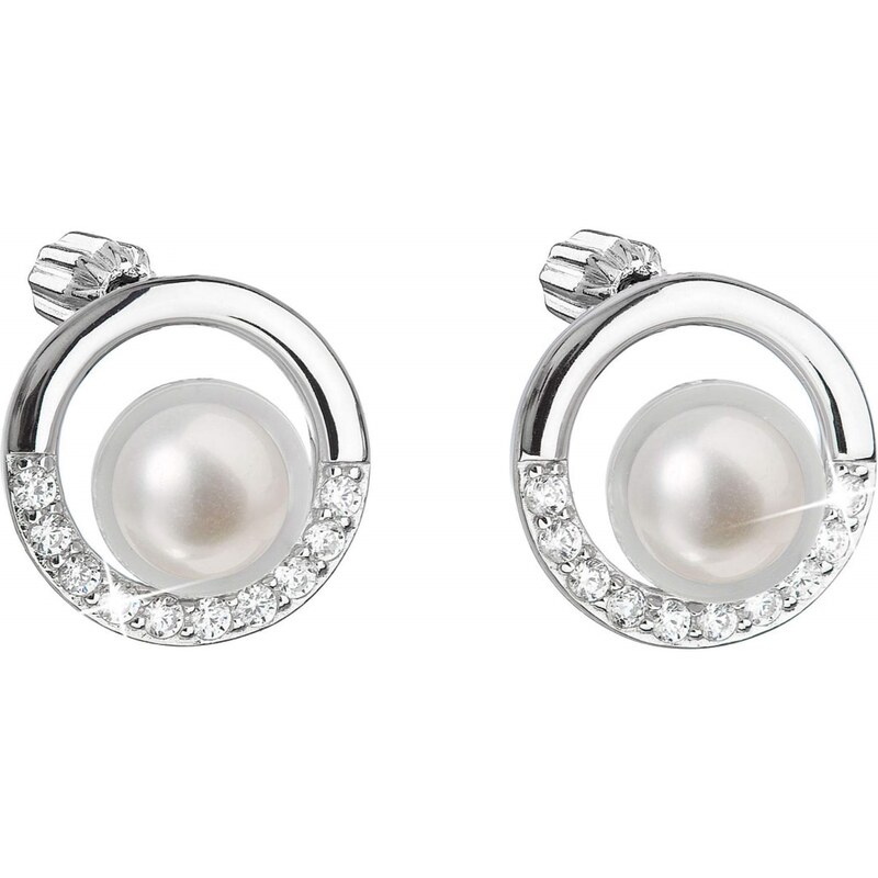 Evolution Group Strieborné náušnice kôstky s pravými perlami Pavona 66584781