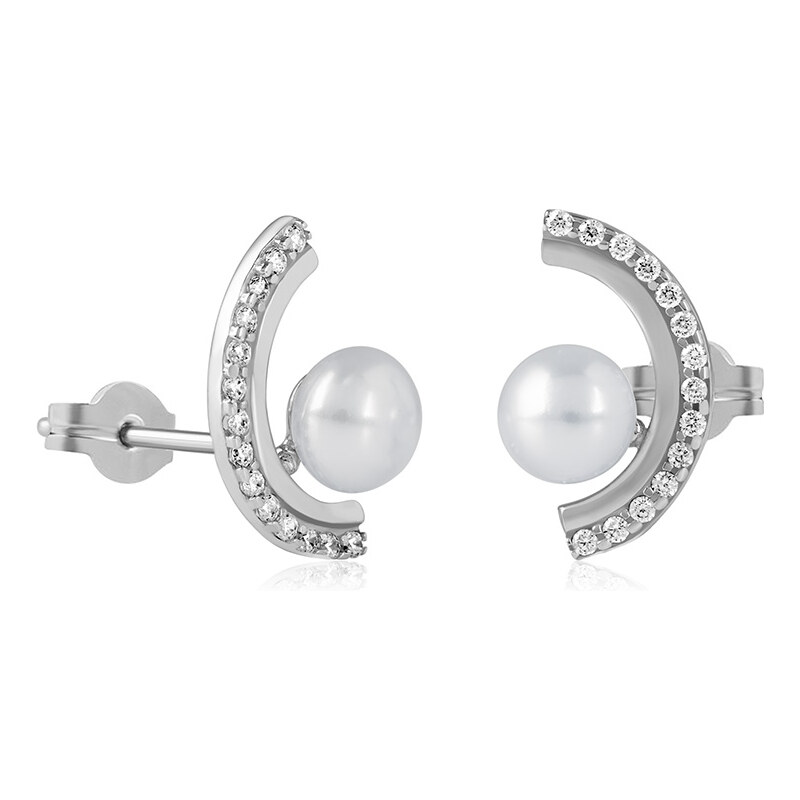 Brilio Pôvabné náušnice z bieleho zlata 14/220.481/6ZIR Esp White gold 66589226