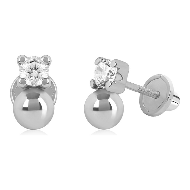 Brilio Pôvabné náušnice z bieleho zlata so zirkónmi 14/254.851/17ZIR 66592665