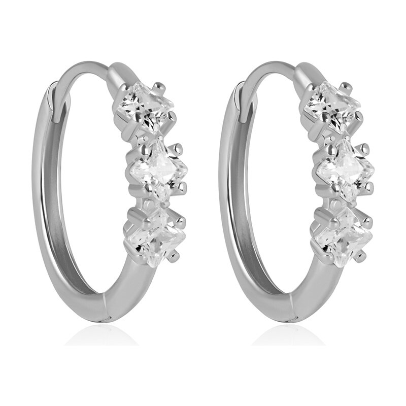 Brilio Kruhy z bieleho zlata s kubickými zirkónmi 14/513.071ZIR Esp 66592504