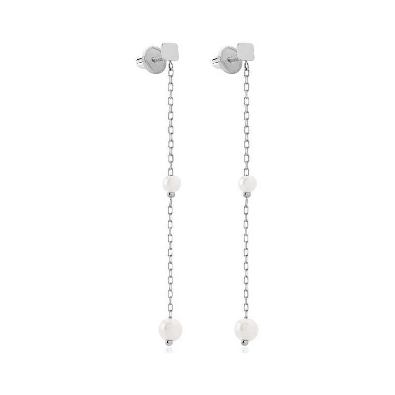 Brilio Dlhé náušnice z bieleho zlata s perlami 14/468.501/17P Esp 66590227
