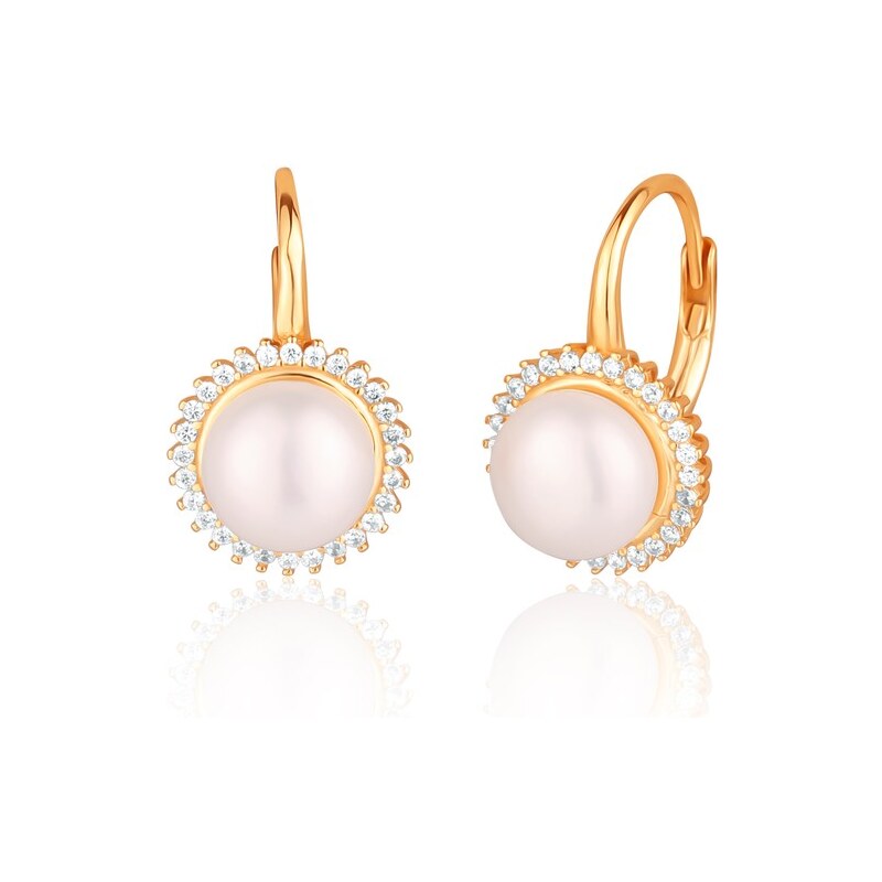 JVD Bronzové náušnice s perlami a zirkónmi SVLE2122XH2RP00 66586366