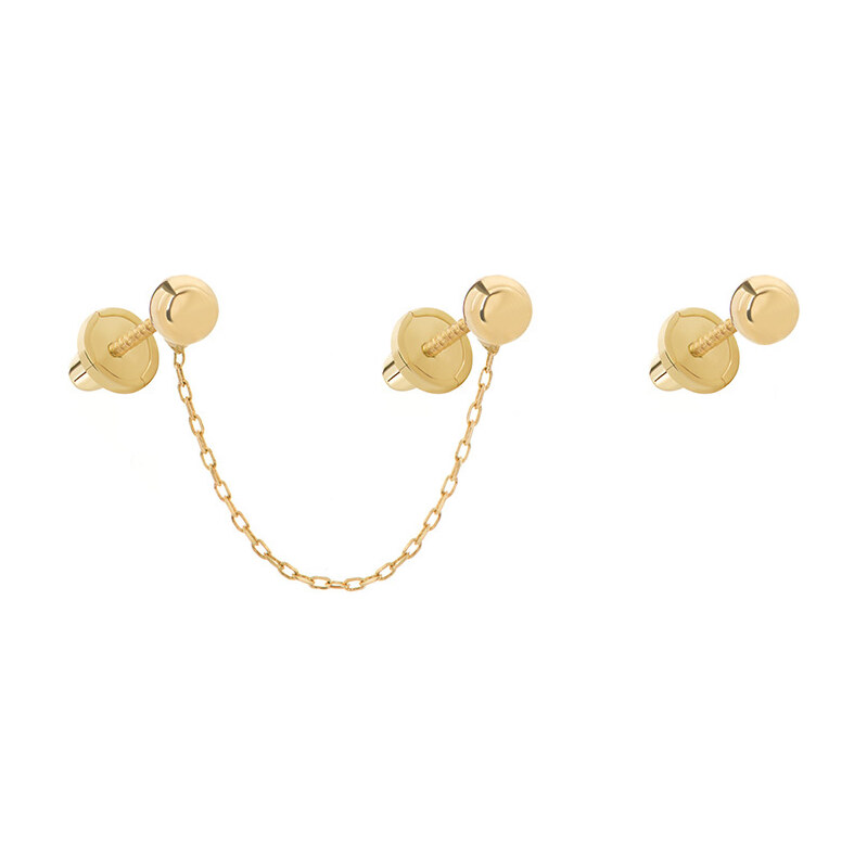 Brilio Štýlové asymetrické náušnice zo žltého zlata 14/295.001/17 Esp 66588682