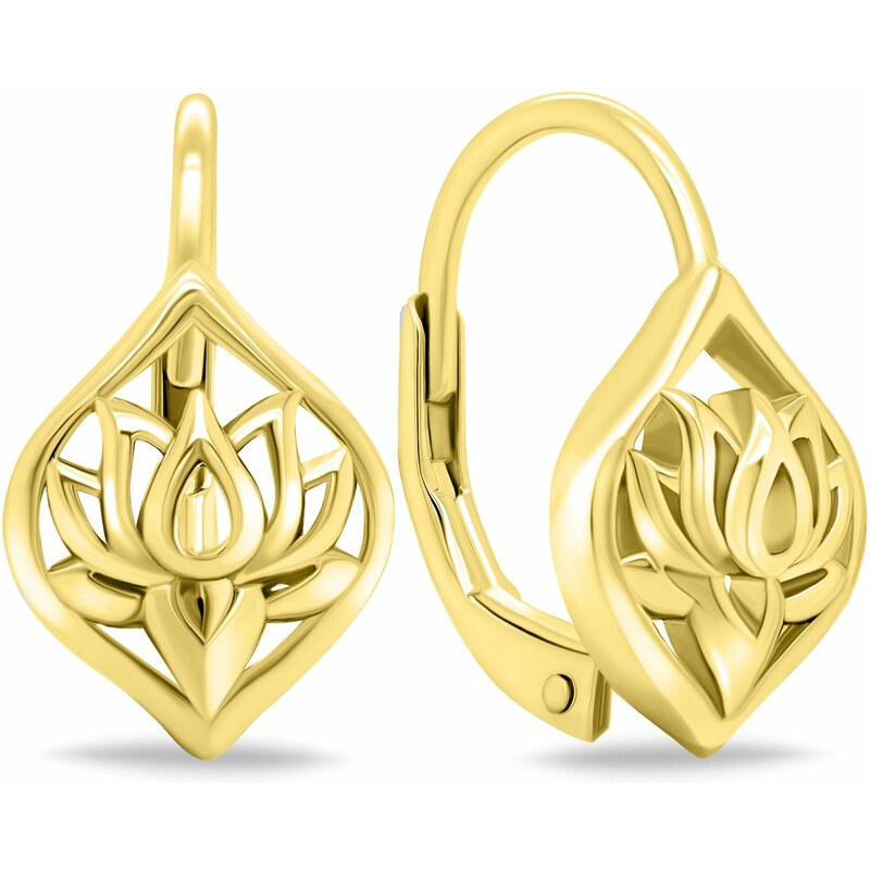 Brilio Silver Krásne pozlátené visiace náušnice EA700Y 66596065