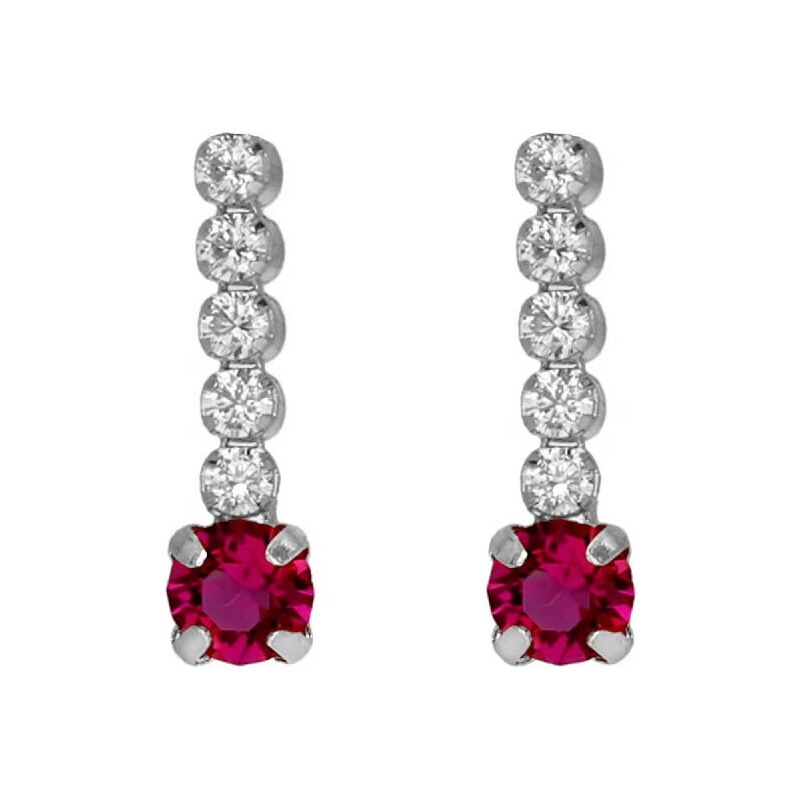 Victoria Cruz Trblietavé visiace náušnice s fuchsiovým kryštálom Shine 67604830