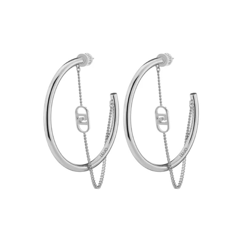 Liu Jo Oceľové kruhové náušnice s retiazkou LJ2775 66592705