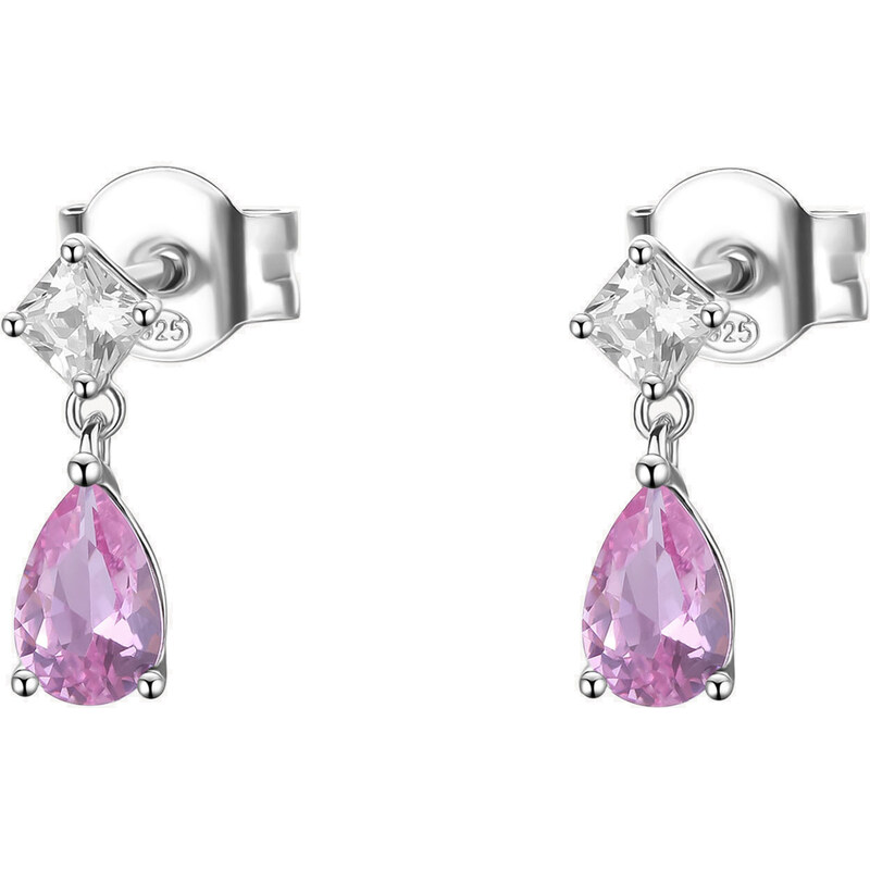 Brosway Strieborné visiace náušnice s kubickou Vibrant Pink zirkóniou 66586072