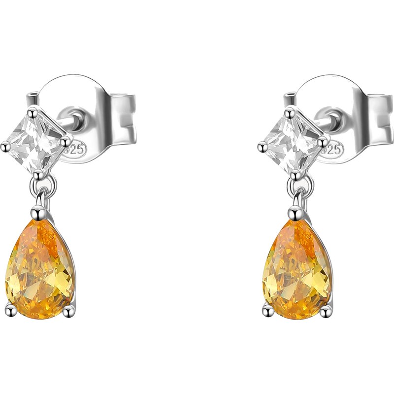 Brosway Strieborné visiace náušnice s kubickou zirkóniou Energy Yellow 66581468