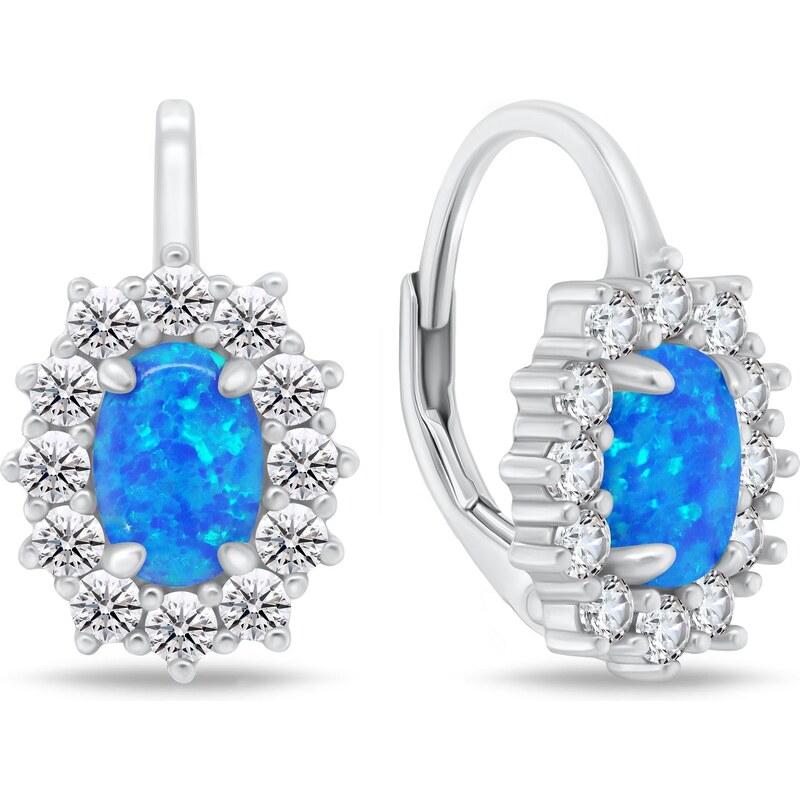 Brilio Silver Očarujúce strieborné náušnice so zirkónmi a modrými 66588292