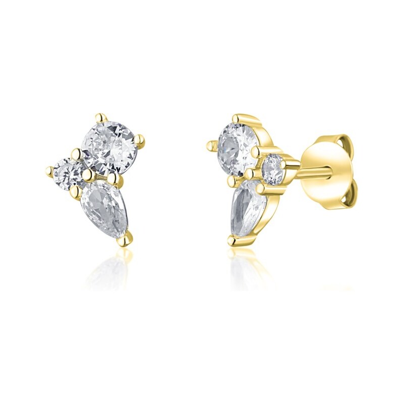 JVD Pozlátené náušnice s čírymi zirkónmi SVLE1607XH2GO00 66587667