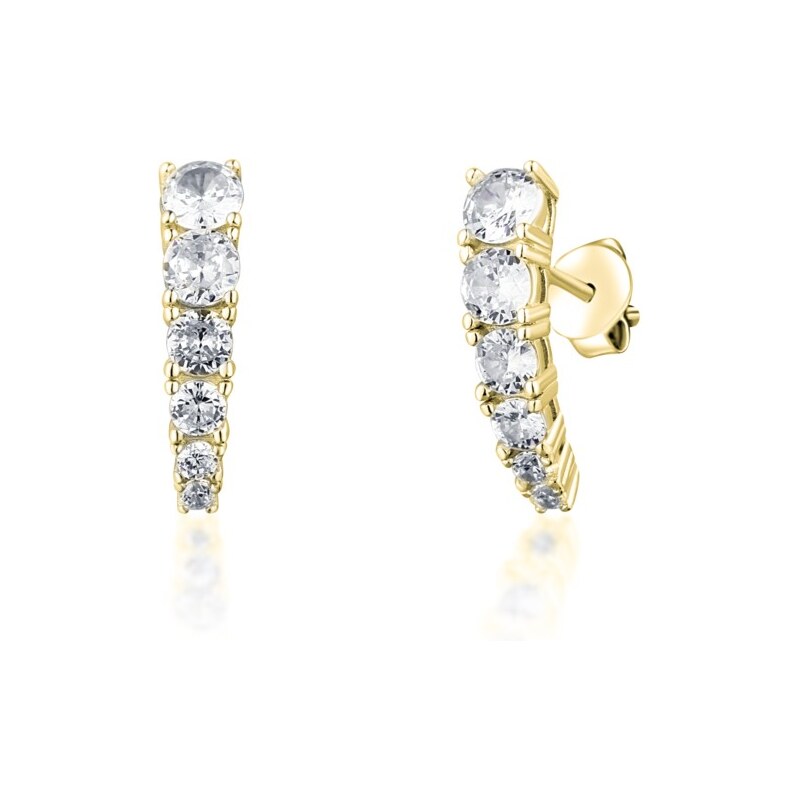 JVD Trblietavé pozlátené náušnice s čírymi zirkónmi SVLE1618XH2GO00 66583234