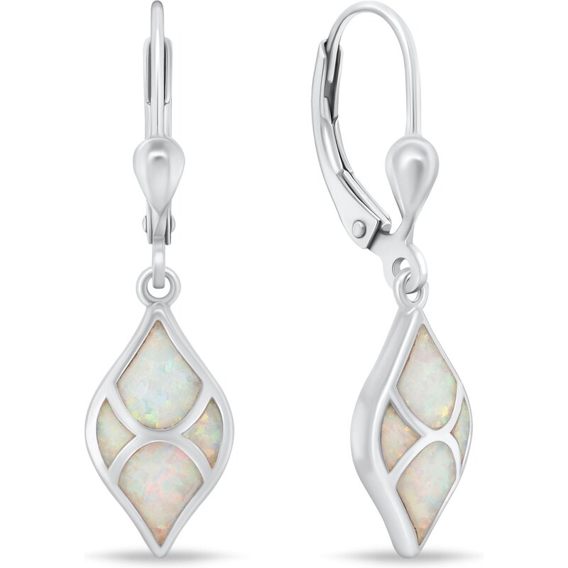 Brilio Silver Pôvabné strieborné náušnice s opálmi EA1129W 66600293