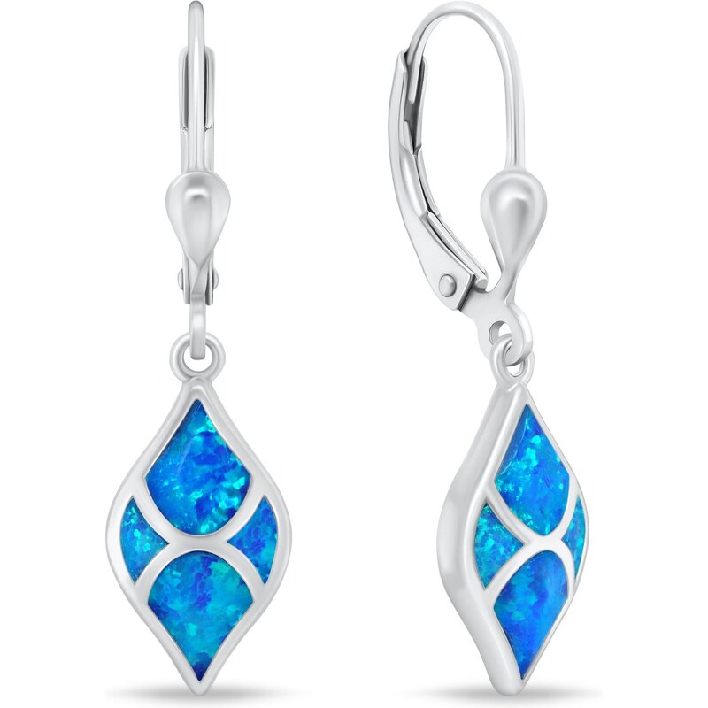 Brilio Silver Pôvabné strieborné náušnice s modrými opálmi EA1129WB 66597109