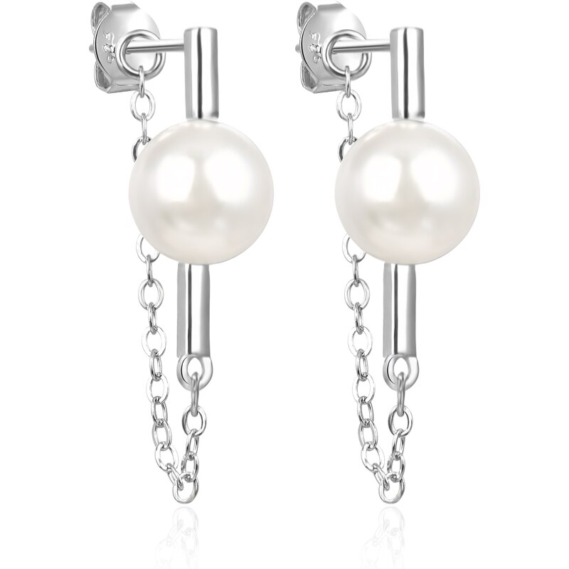 Agato Strieborné visiace náušnice so sladkovodnou perlou AGT-E042P-P 66578086