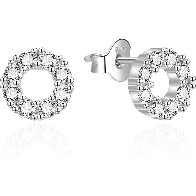 Agato Elegantné strieborné náušnice so zirkónmi AGT-E020PW 66585257