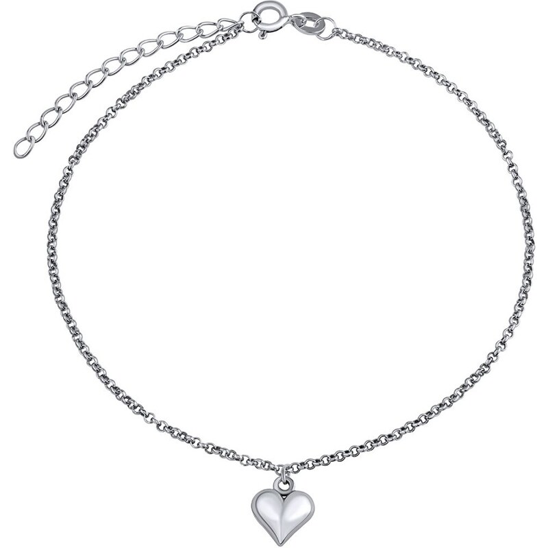 Silvego Jemný strieborný retiazka na nohu Srdce ZT1303175AVSW 66592444