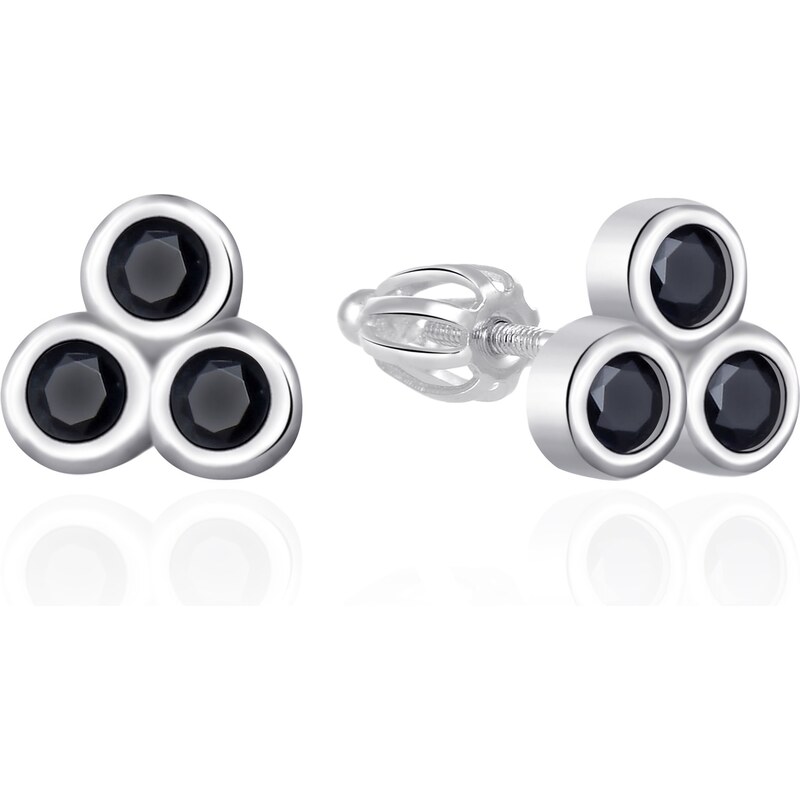 Agato Strieborné náušnice s čiernymi zirkónmi AGT-E032SBK 67391304