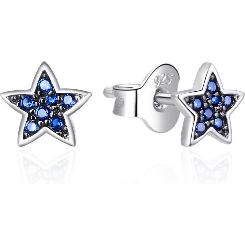 Agato Strieborné hviezdičkové náušnice so zirkónmi AGT-E017PBL 66581183