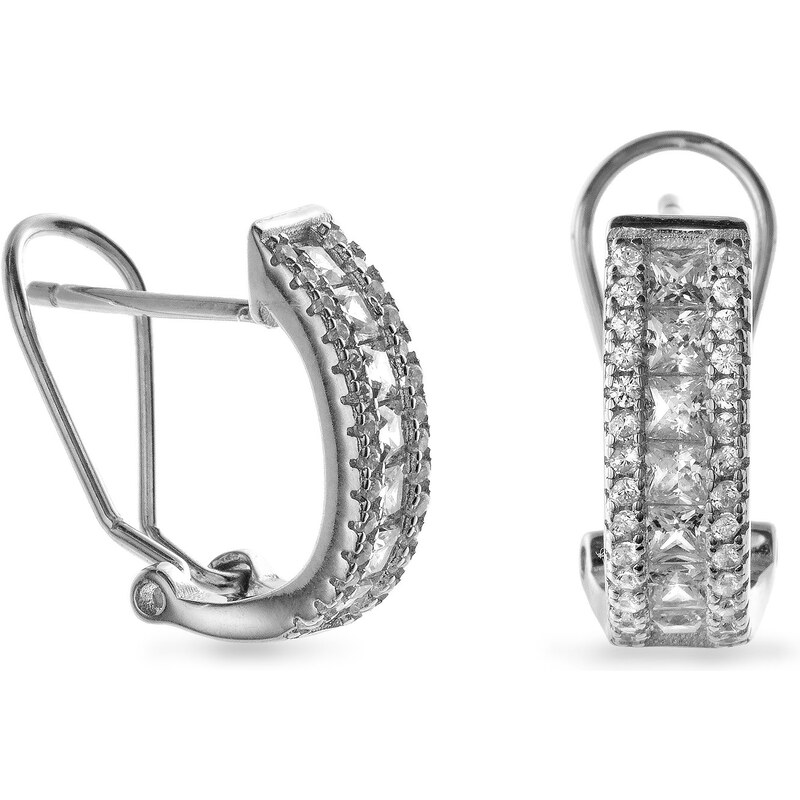AGAIN Jewelry Strieborné kruhové náušnice s kubickými zirkónmi 66586123
