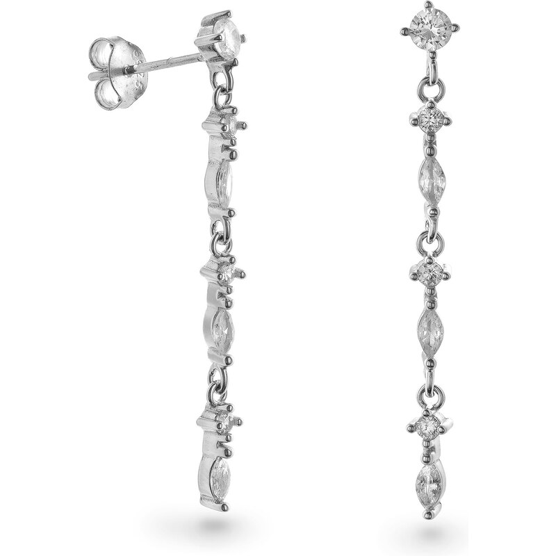 AGAIN Jewelry Visiace strieborné náušnice s kubickými zirkónmi 66593346
