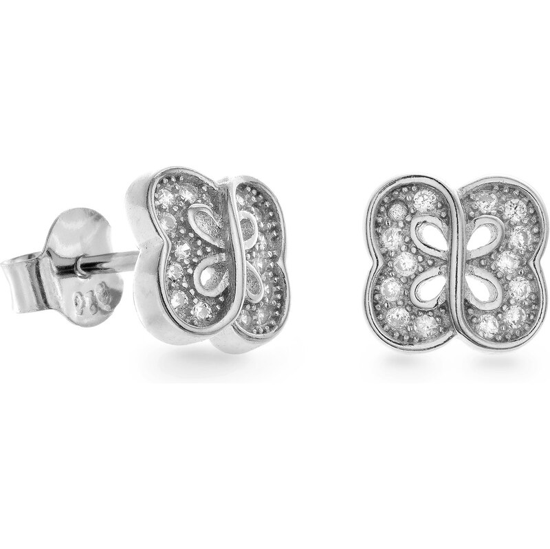 AGAIN Jewelry Pôvabné strieborné náušnice s kubickými zirkónmi 66579100