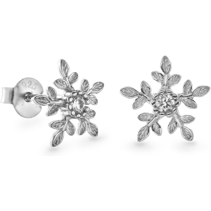 AGAIN Jewelry Strieborné náušnice kôstky Snehová vločka AJNS0012 66587081