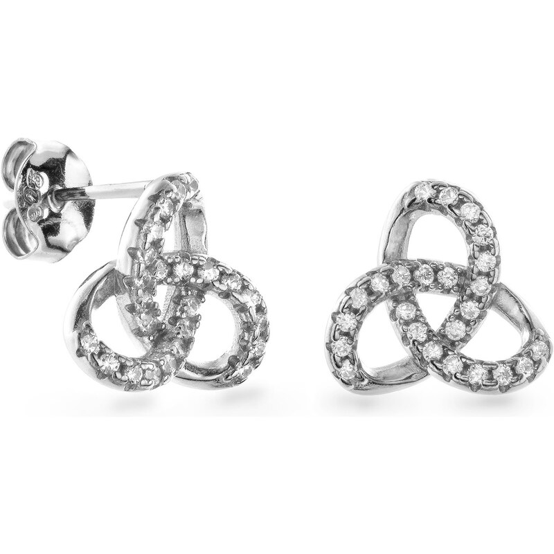 AGAIN Jewelry Štýlové strieborné náušnice s kubickými zirkónmi 66594972