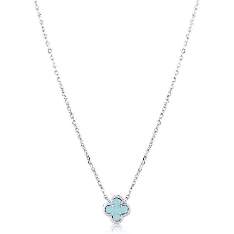 JVD Strieborný dámsky náhrdelník Štvorlístok pre šťastie 66583530