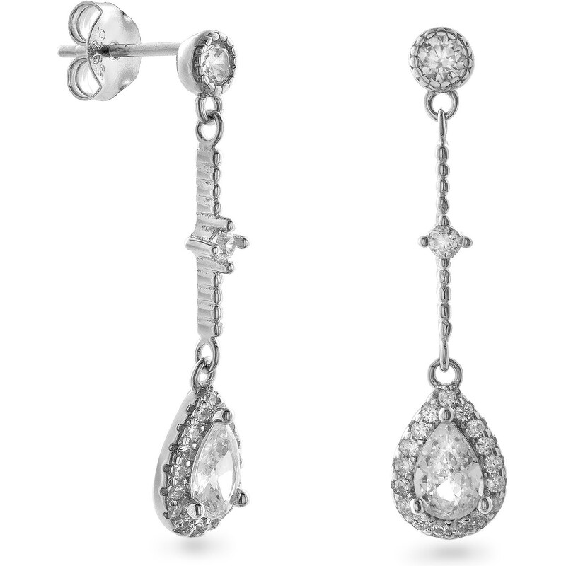 AGAIN Jewelry Elegantné strieborné náušnice s kubickými zirkónmi 66581670