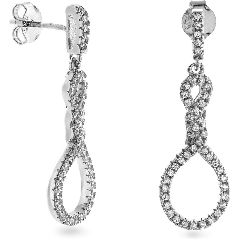 AGAIN Jewelry Oslnivé strieborné náušnice s kubickými zirkónmi 66587718