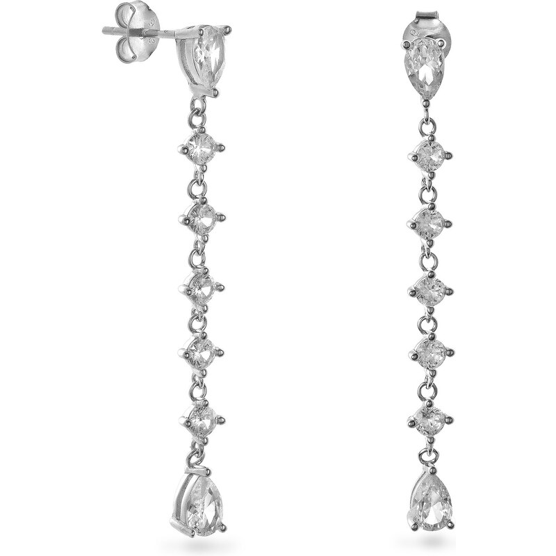 AGAIN Jewelry Luxusné strieborné náušnice s kubickými zirkónmi 66592063