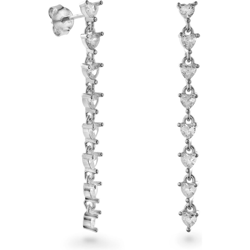 AGAIN Jewelry Romantické strieborné náušnice s kubickými zirkónmi 66587297
