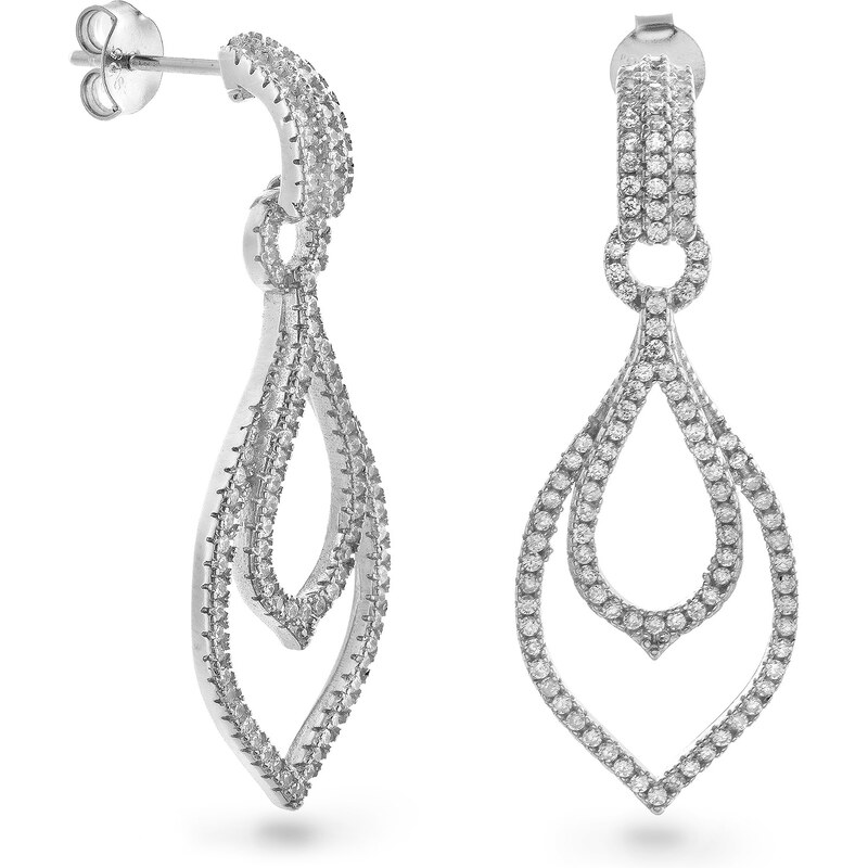 AGAIN Jewelry Luxusné strieborné náušnice s kubickými zirkónmi 66589579