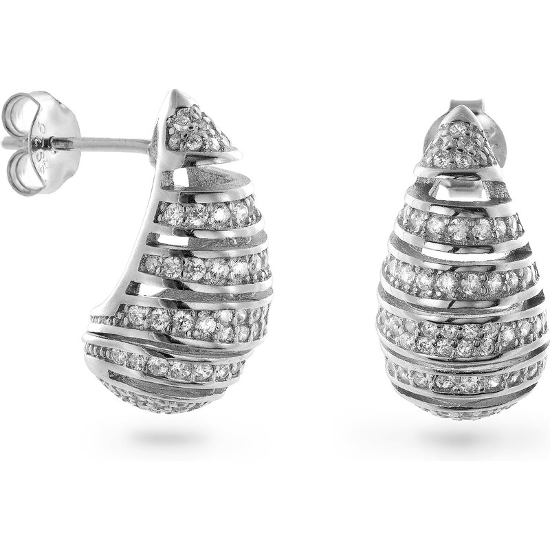 AGAIN Jewelry Fashion strieborné náušnice s kubickými zirkónmi Tear 66584509