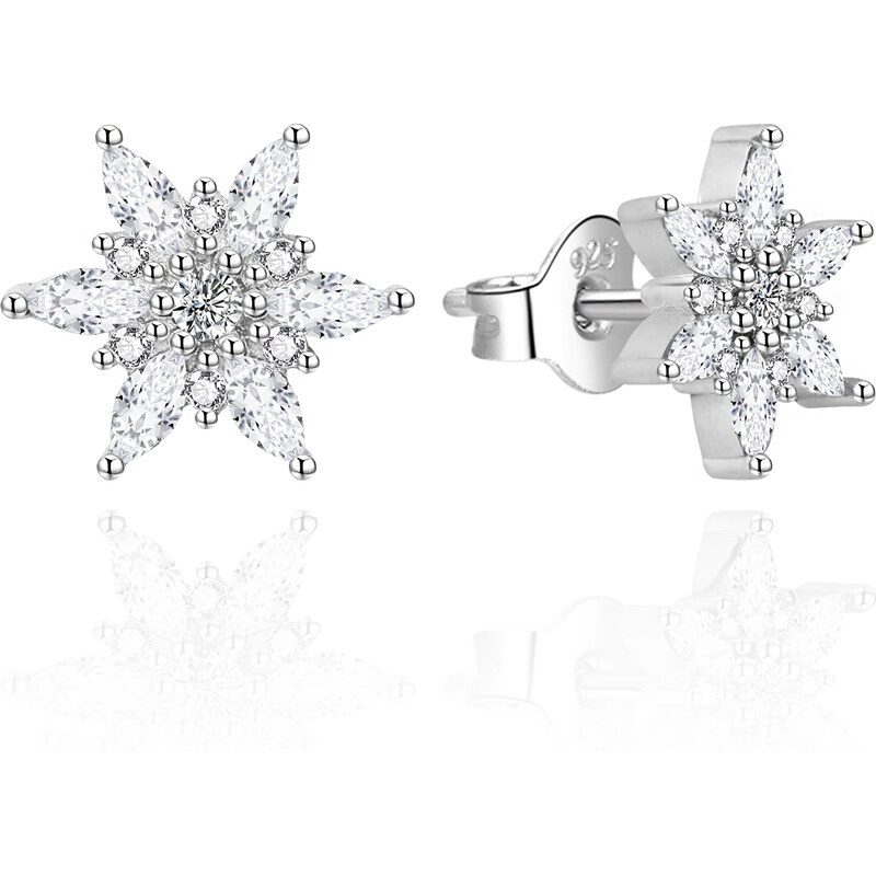 Agato Očarujúce strieborné náušnice Snehové vločky AGT-E003PW 66589422