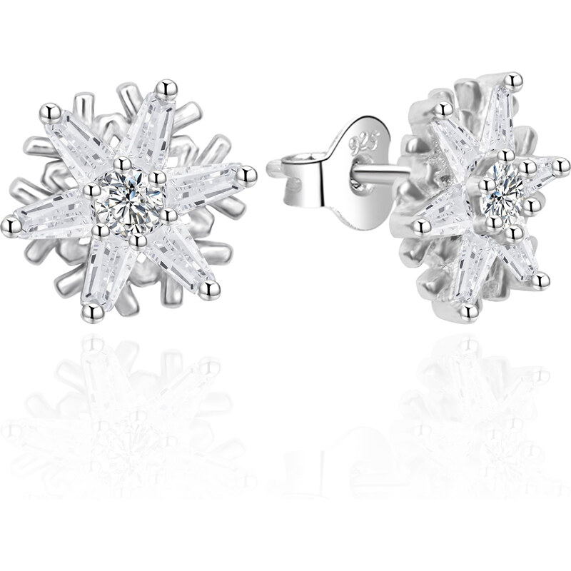 Agato Blyštivé strieborné náušnice Snehové vločky AGT-E007PW 66579659