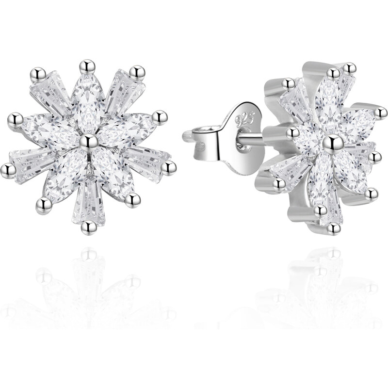 Agato Strieborné náušnice Snehové vločky so zirkónmi AGT-E009PW 66587366