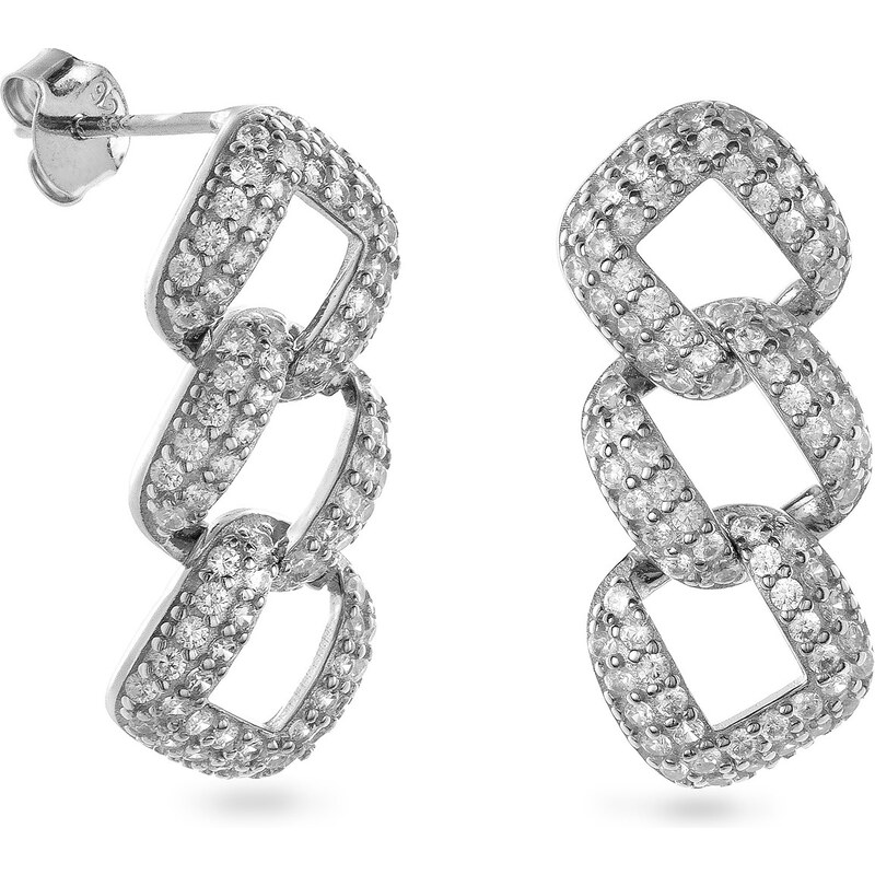 AGAIN Jewelry Visiace strieborné náušnice s kubickými zirkónmi 66591523