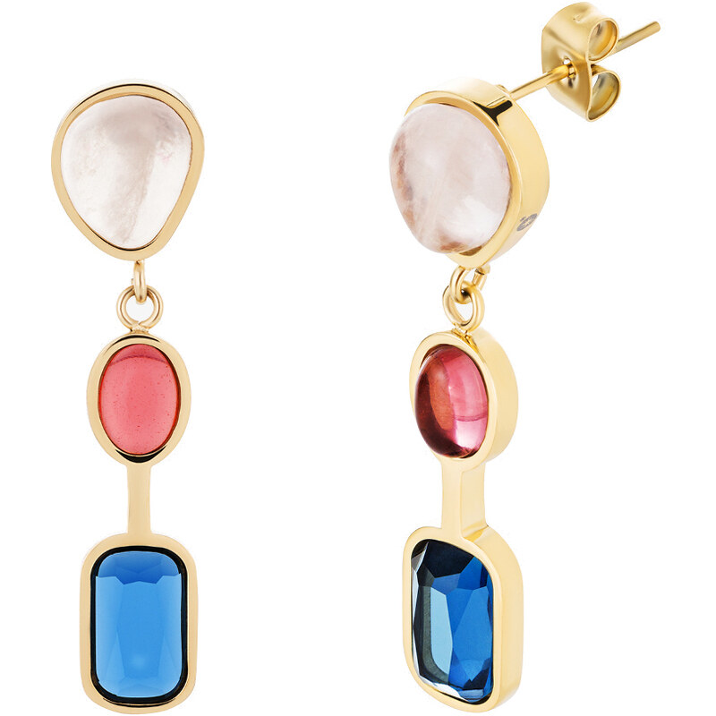 Preciosa Pozlátené náušnice z chirurgickej ocele s kryštálmi Pulse 66588154