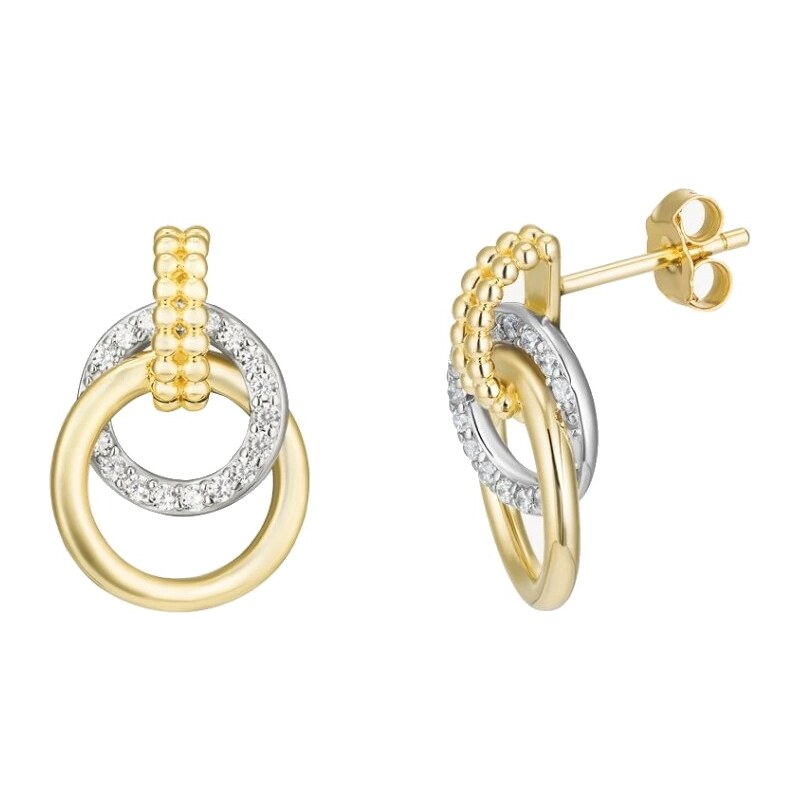 Preciosa Strieborné bicolor náušnice s kubickou zirkóniou Nirvana 66578943