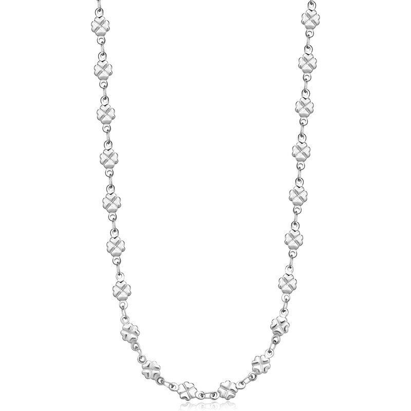 SAgapõ Oceľový náhrdelník so štvorlístkami Chunky SHK81 66583236