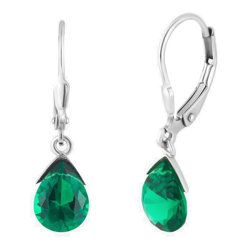 Preciosa Strieborné náušnice s kryštálom Clematis Royal Lagoon 5289 66 66586854