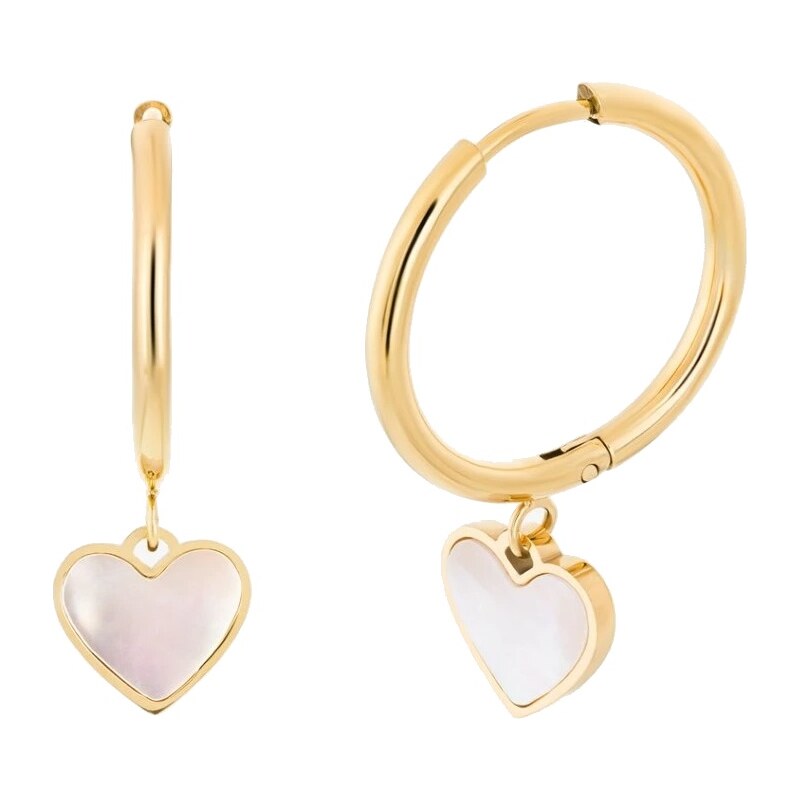 Preciosa Pozlátené náušnice s perleťou Mother of Pearl Heart 7491Y01 66594234