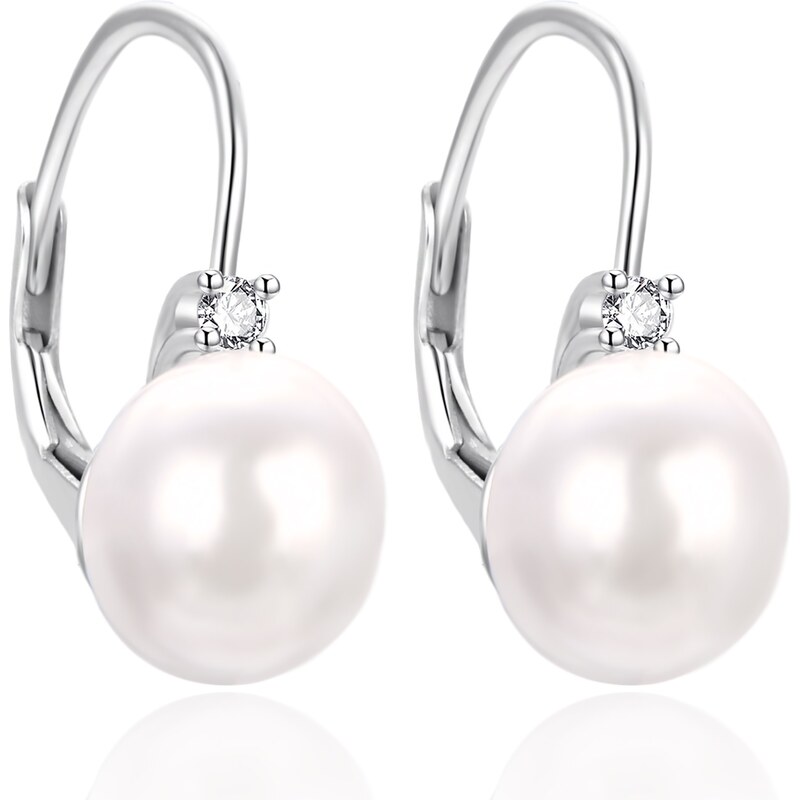 Agato Strieborné náušnice s riečnou perlou AGT-E116LW-P 66585862